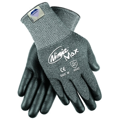 Guantes Ninja® Max con palma recubierta de bipolímero, grandes, negros/grises