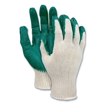 General purpose latex gloves, large, natural/green color, retail pack
