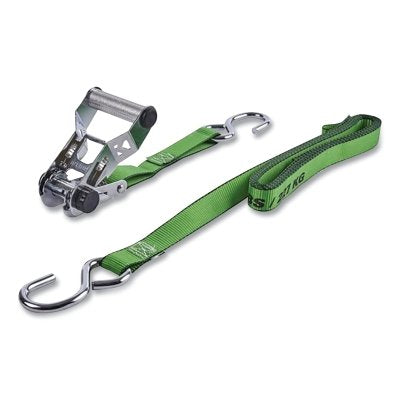Amarre de trinquete cromado, 16 pies x 1-1/4 pulg., ganchos en J