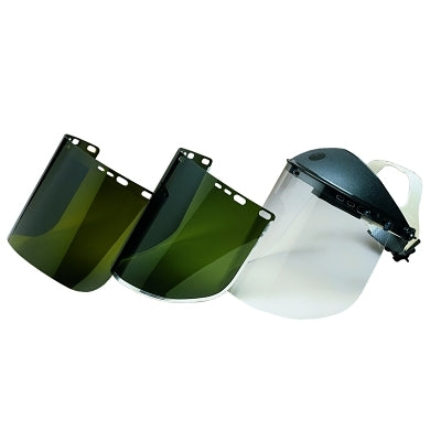 Economy Face Shield F10 PETG, uncoated, clear, 15.5" wide x 9" high, bound