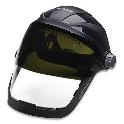 Protector facial multiusos premium QUAD 500™, adaptador universal ranurado para casco, AF/transparente/sombra 5 IR, 9" de alto x 12-1/4" de ancho