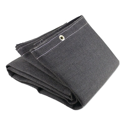 Manta de soldadura de vermiculita de uso medio, 2,4 m de ancho x 3 m de largo, 716 g, con ojales, color negro