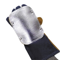 Almohadilla para la espalda, doble capa, 18 cm de largo, cierre de correa elástica de Kevlar® de alta temperatura, color plateado