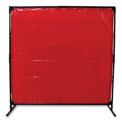 Welding curtain and frame combo kit, 2.4 m long x 1.8 m wide, vinyl, green