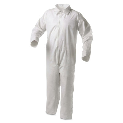 Overol económico A35 para protección contra líquidos y partículas, con cremallera frontal y puños y tobillos abiertos, blanco, talla 2XL