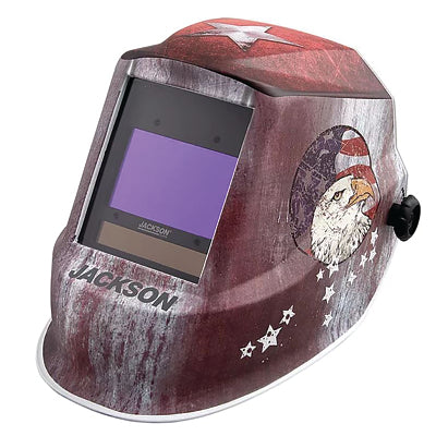 Graphic Premium Auto-Darkening Welding Helmet, Bead Demon, 4/9 to 13 with Grinding, Ratchet, 3.94 x 2.36 inch Window