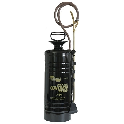 Rociador de concreto industrial con embudo de 3.5 galones, color negro, varilla de 24 pulgadas, manguera de 48 pulgadas