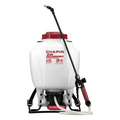 Pulverizador de mochila recargable de 24 V, 4 galones, manguera de 48 pulgadas, varilla de 20 pulgadas, 35-40 psi
