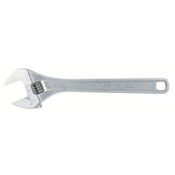 Adjustable wrenches, 12 inches long, 1 1/2 inch opening, chrome plated