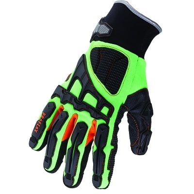 ProFlex® 925F(x) Standard Dorsal Impact Reduction Gloves, Armortex®/Neoprene/TPR, Small Size, Black/Lime/Orange