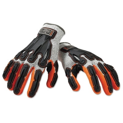Guantes DIR resistentes a cortes ProFlex 922CR bañados en nitrilo, grandes, de alta visibilidad, color naranja/gris