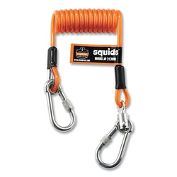 3130M Coiled Cord Tool Lanyard, 6.5 to 48 Inches Long, Captive Eye Carabiners, 5 lb, Single