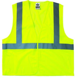 Chaleco de seguridad GloWear®, 8205Z, malla, clase 2, tipo R, cinta reflectante de 2 pulgadas, cremallera, talla L/XL, color lima