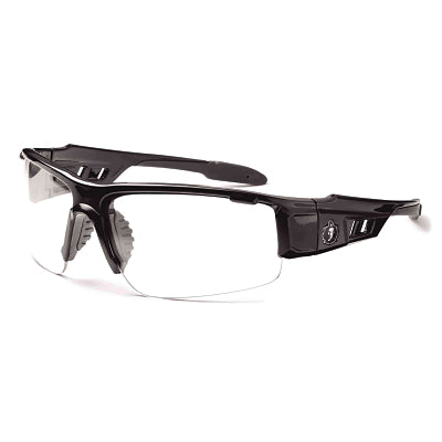 Gafas de seguridad/gafas de sol Skullerz® Dagr, lentes transparentes de policarbonato, resistentes a rayones y rayos UV, montura de nailon negro