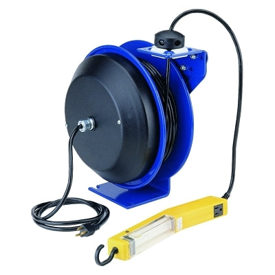 PC13 Series Power Cord Reels, 12/3 AWG, 20 A, 50 ft, Quadruple Industrial Receptacle
