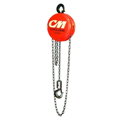 Polipasto de cadena manual Cyclone, capacidad de 6 toneladas, altura de elevación de 15 pies, 3 caídas, 90 lbf