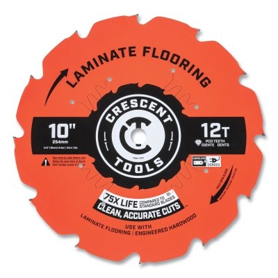 Hoja de sierra circular para pisos laminados, eje de 5/8 pulg. de diámetro, 12 dientes, hoja de 10 pulg. de diámetro, 5 unidades por paquete