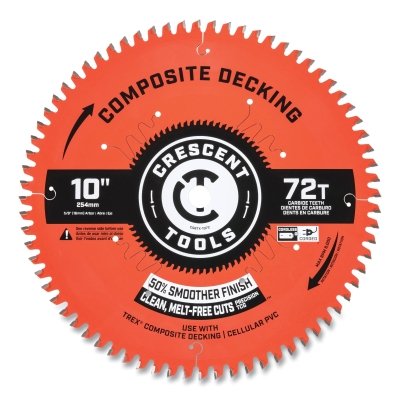 Hoja de sierra circular para tarimas de composite, eje de 1 pulg. de diámetro, 84 dientes, hoja de 12 pulg. de diámetro, 5 unidades por paquete