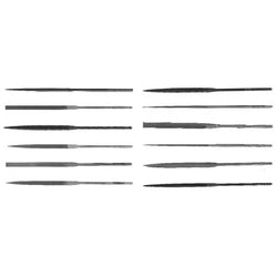 Lima de aguja rectangular fina con patrón suizo, 6-1/4 pulgadas, 2 cortes