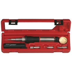 Super-Pro self-ignition butane soldering iron kit, case, stand, sponge and tips