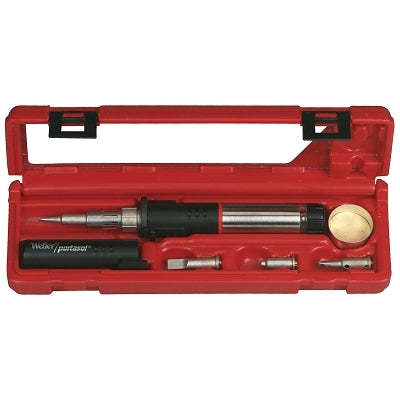 Super-Pro self-ignition butane soldering iron kit, case, stand, sponge and tips