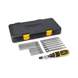 Torque screwdriver set, 20 pieces, 1/4 in. drive, 10 to 50 in./lb