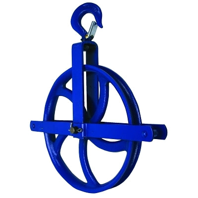 Roofer's Lift Block/Manila Rope Swivels, 1 Wheel, 1000 lb Working Load, 1 Inch Cable, Swivel Hook
