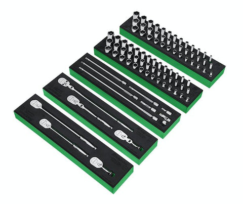 Juego de servicios generales con accionamiento de 1/4" de 95 piezas con organización PRO-FI™ (verde)