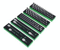 Juego de servicio general de agarre suave con accionamiento de 1/4" de 95 piezas con organización PRO-FI™ (verde)