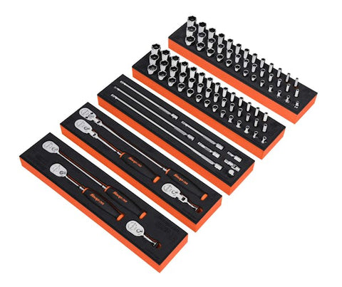Juego de servicio general de agarre suave con accionamiento de 1/4" de 95 piezas con organización PRO-FI™ (naranja)