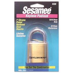 Candado sin llave Sesamee®, diámetro del arco de 5/16 in, 4 in de largo x 13/16 in de ancho, latón