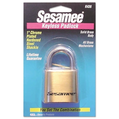 Candado sin llave Sesamee®, diámetro del arco de 5/16 in, 4 in de largo x 13/16 in de ancho, latón