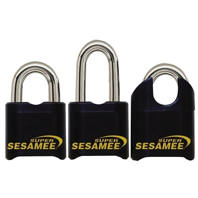 Candado sin llave Super Sesamee™, 7/16 pulg. de diámetro, 1 pulg. de largo, 7/8 pulg. de ancho, negro