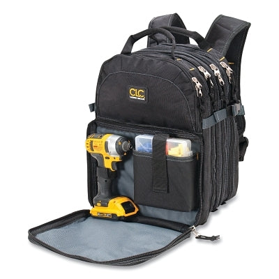 Heavy-duty tool backpack with 75 pockets, 17 inches high x 13 inches wide