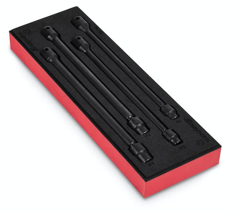 Juego de 4 piezas de dados de extensión giratorios eléctricos TORX® externos con cuadro de 3/8" y organización PRO-FI™ (E8–E14)