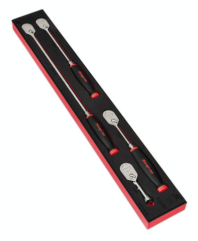 Juego de trinquetes de agarre suave con tecnología Dual 80® con accionamiento de 3/8" y organización PRO-FI™ (rojo) de 4 piezas