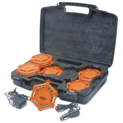 Universal road flares, rechargeable, amber, 5 lb