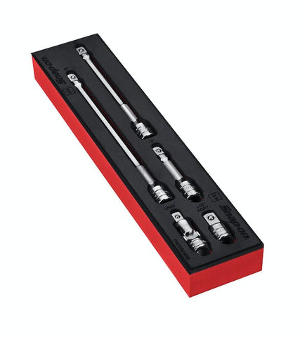 Juego de adaptador y extensión de accionamiento de 5 piezas de 3/8" con organización PRO-FI™ (rojo)