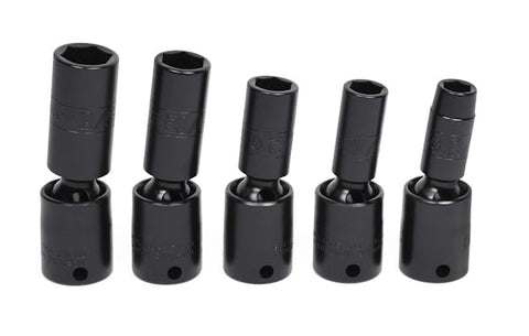 Juego de dados giratorios de impacto profundo SAE Flank Drive® de 6 puntas y cuadro de 3/8" (3/8–5/8"), 5 piezas