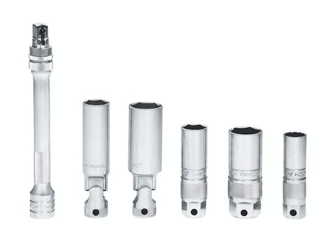 Juego de 6 vasos para bujías esenciales con accionamiento de 3/8"