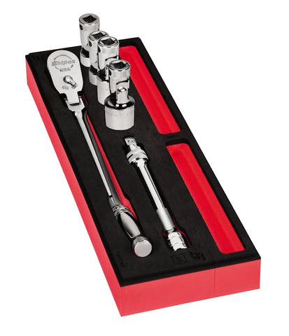 Juego de servicio general de bujías con accionamiento de 3/8" de 6 piezas con organización PRO-FI™ (rojo)