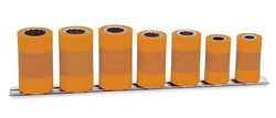 Juego de dados compuestos no conductores SAE de 12 puntas con accionamiento de 3/8" de 7 piezas