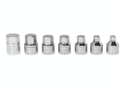Juego de dados métricos de perfil bajo de 6 puntos con accionamiento de 3/8" de 7 piezas