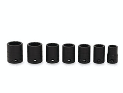 Juego de dados de impacto poco profundos Flank Drive® métricos de 12 puntas con accionamiento de 3/8" de 7 piezas
