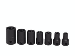 Juego de vasos de impacto poco profundos TORX® con accionamiento combinado de 7 piezas (E8-E20)