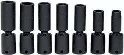 Juego de dados giratorios de impacto profundo Flank Drive® métricos de 6 puntas y cuadro de 3/8" (10, 12–15, 17 y 18 mm)