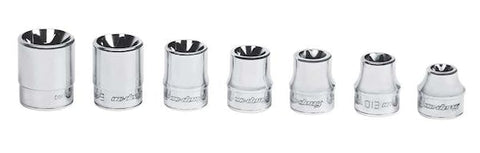 Juego de dados de perfil bajo TORX® con impulsión de 3/8" de 7 piezas