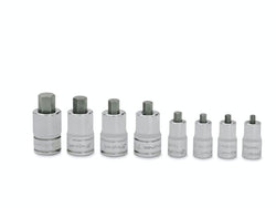 Juego de llaves de vaso rechonchas con punta hexagonal SAE con accionamiento combinado de 8 piezas (1/8-3/8")