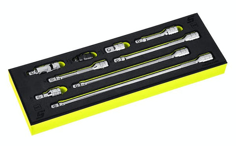 Juego de adaptadores y extensiones de disco de 3/8" de 9 piezas con organización PRO-FI™ (alta visibilidad)