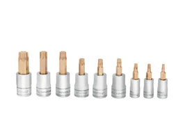 Juego de dados de extracción de servicio pesado con puntas TORX® con accionamiento combinado de 9 piezas